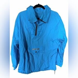 Vintage slalom windbreaker bright blue ski jacket size L